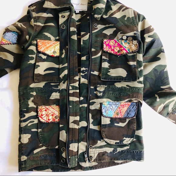 🎉HP🎉Beautiful Stories Embellished Camo Jacket, Sz XS - Picture 14 of 14